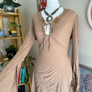 vintage tan boho dress 🤎